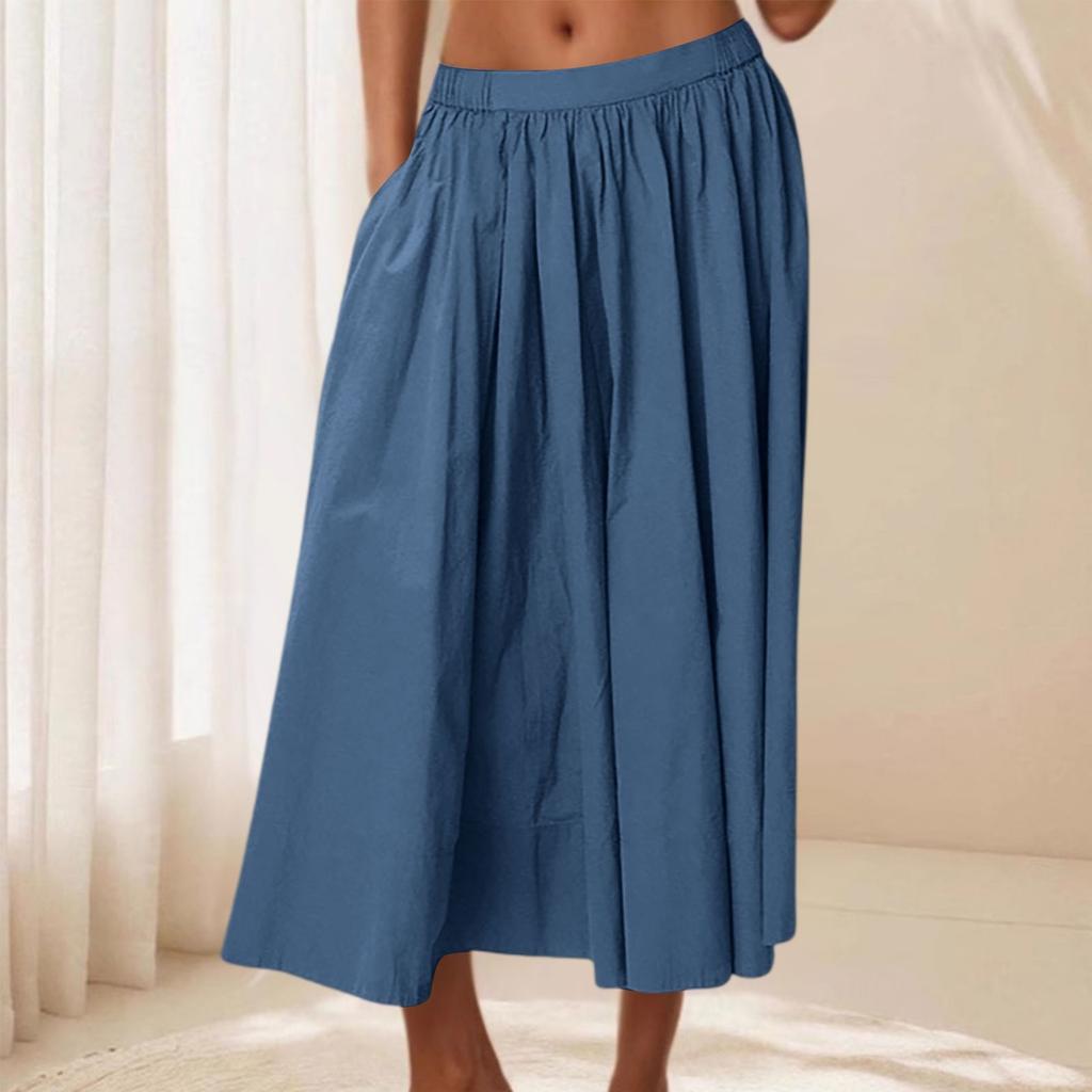Women Casual Skirt Lightweight Elegant A-Line High Waist Summer Beach Vacation Skirts