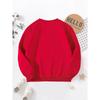 European sizes Christmas Kids'  Fashion Fleece Sweatshirt  Wearing Santa Hat Dinosaur Cartoon Pattern Print Loose Casual Long Sleeve
