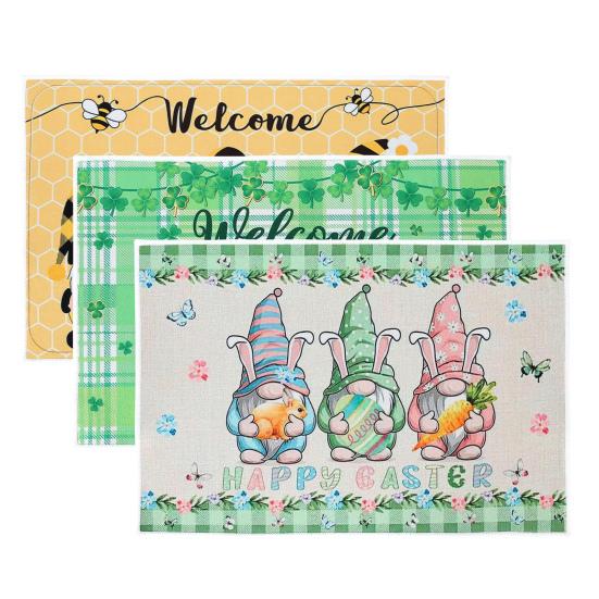 

3 шт./компл. ковер на Пасху, прямоугольный водопоглощающий толстый популярный коврик на день пчелы, гном, коврик для украшения пола 1 Set