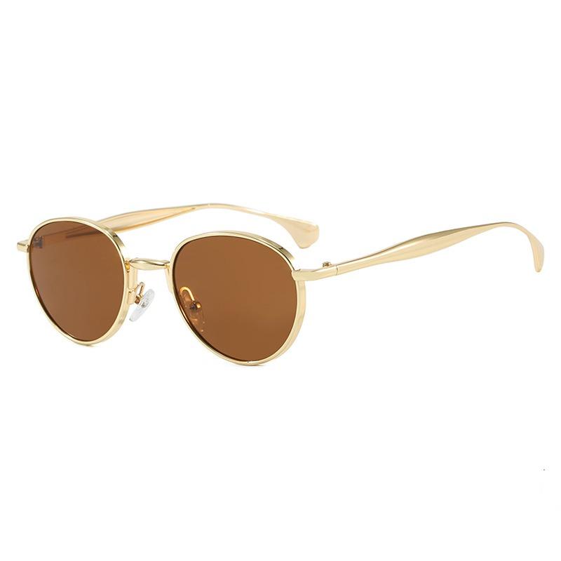 Round Small Frame Sunglasses Metal  New European and American Sunglasses Ins Same Style Fashion Trendy Women