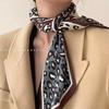 Thin and Narrow Long Silk Scarf Imitation Silk Versatile Decorative Scarf Fashionable Pointed Corner Headband Strap Streamer Striped Silk Scarf