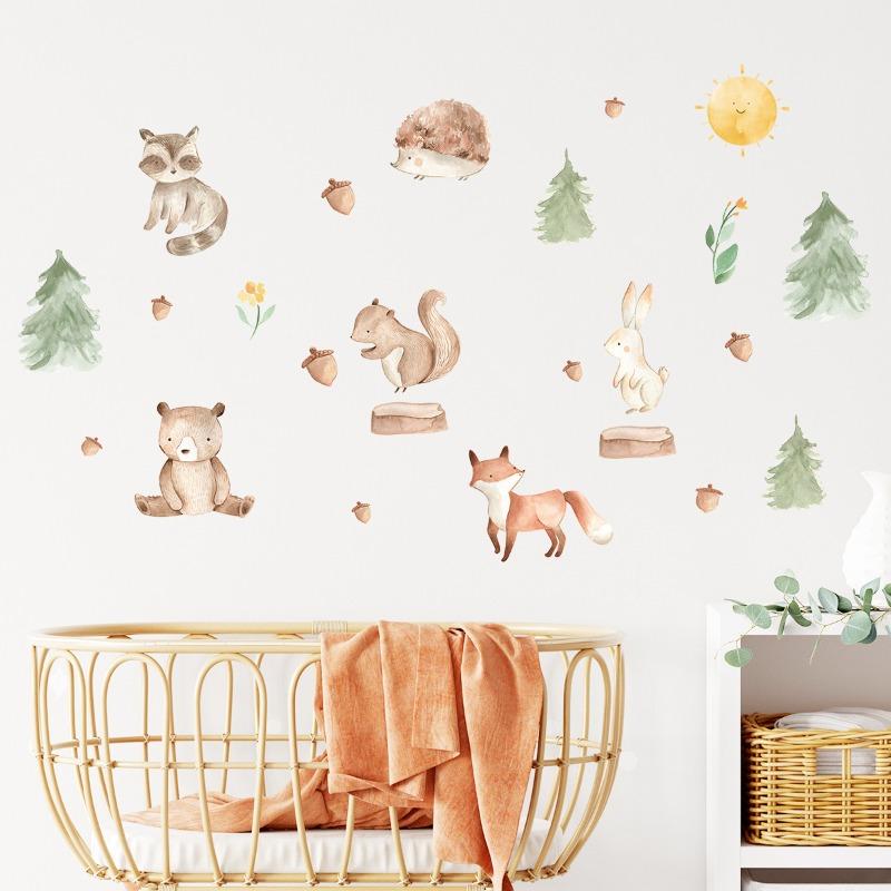 Cartoon Rabbit Wall Stickers for Kids Room Background Baby Nursery Wall Decals Living Room Decoration Bedroom Home Decor