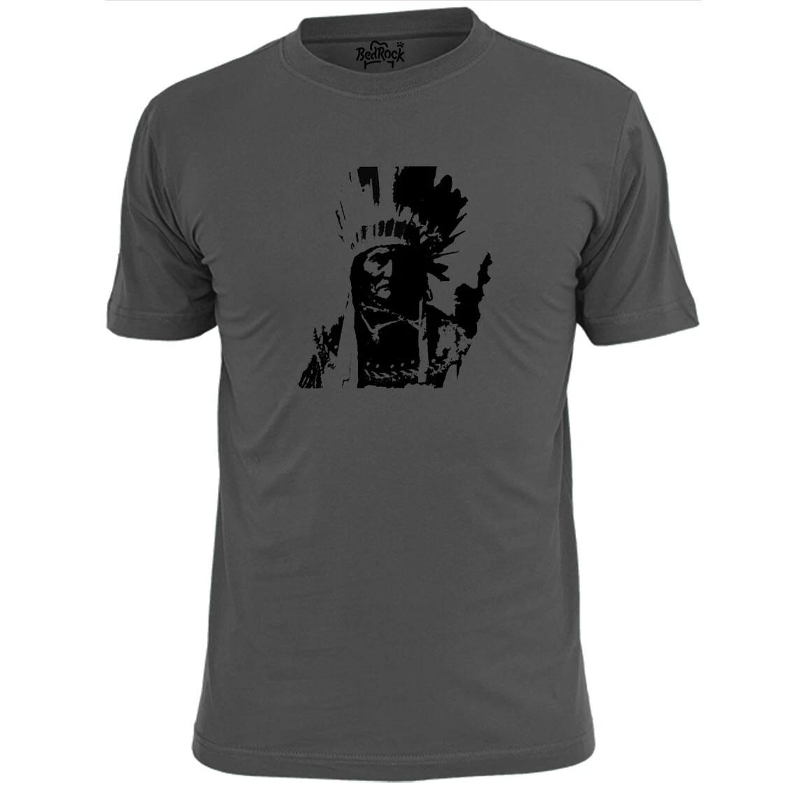 Mens Geronimo Silhouette T shirt Apache Leader Native American L