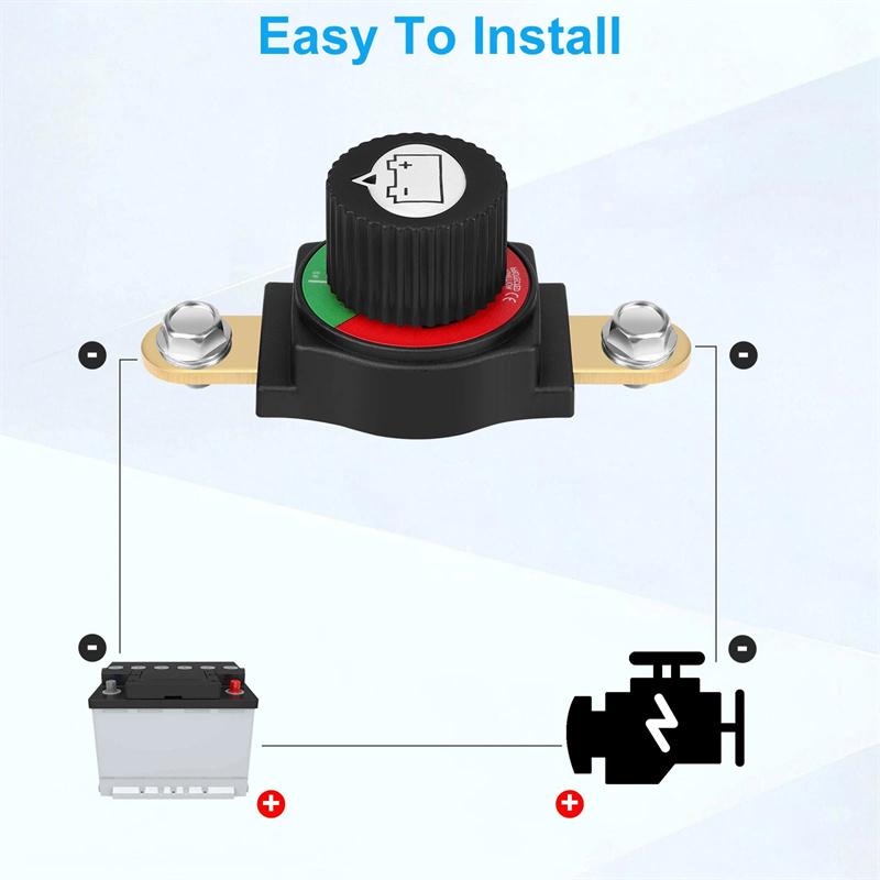 Battery Disconnect Switch,Side Post Battery Disconnect Switch On/Off 275A 12V-48V Battery Power Cut Off Switch For Car Vehicle