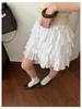 Qiumeng DT ETOLIE Korean Style White Women's Elastic Waist Puffy Casual Short Skirt