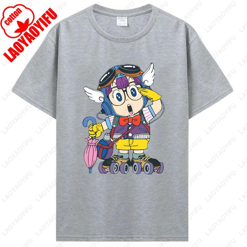 Arale Printing T Shirt Funny Man Women Cotton Tshirt Anime Print  Manga Clothing Vintage Fashion Streetwear Kawaii Casual Wear