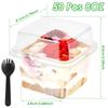 Plastic Packaging Box Cake Slice Box Paper Cup Cake Slice Container Square Single Dessert Box Disposable Cake Storage Box