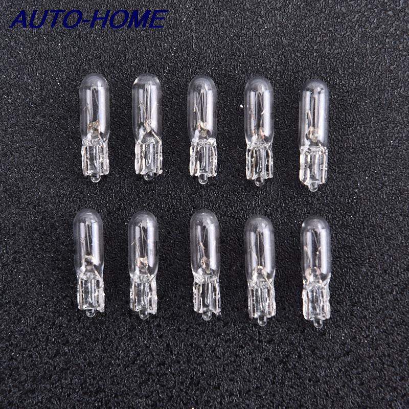 10Pcs/pack 12V 1.2W T5 Glass Light Bulb Dashboard Instrument Panel Brake Light Bulbs Headlights Lamp Lights Car Lights Bulbs 7