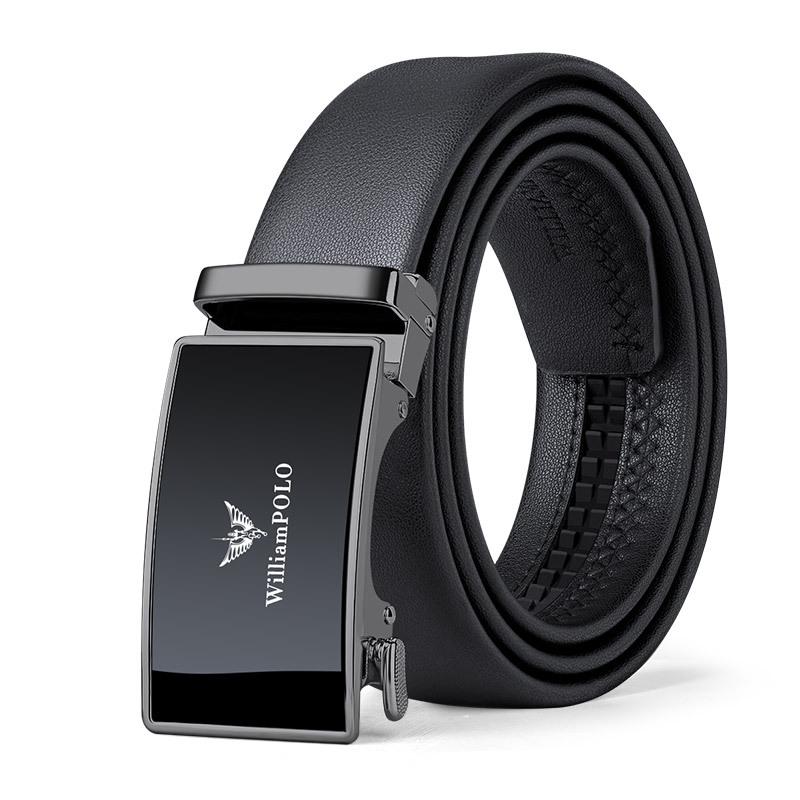 Paul Men's High-Grade Leather Automatic Buckle Belt - Sleek Business Style