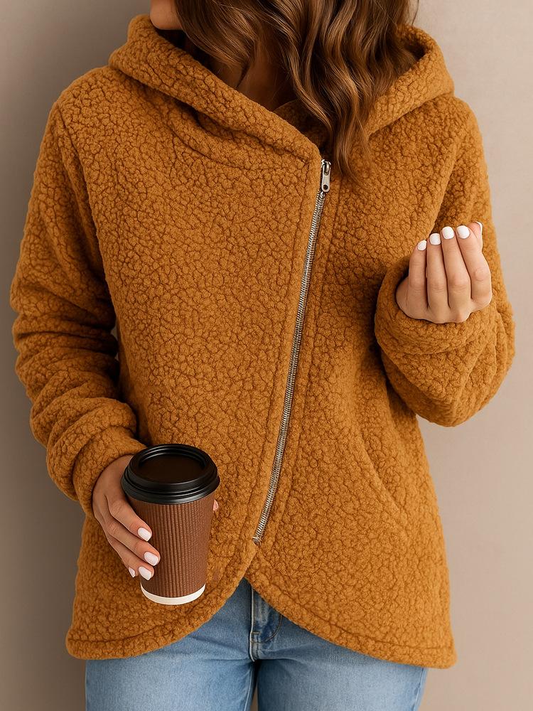 Women's Soft Fleece Zip Up Hooded Jacket Casual Outerwear