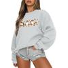 Women's Casual Fashion Round Neck Long Sleeve Halloween Printed Sweatshirt