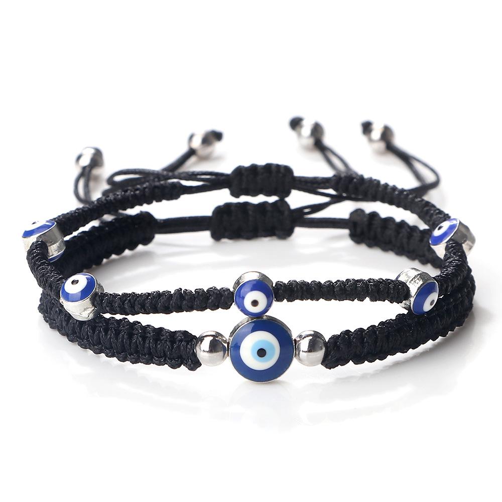 European & American Fashion Demon Eye Alloy Bracelet - Handmade Simple Edge-Wrapped Set