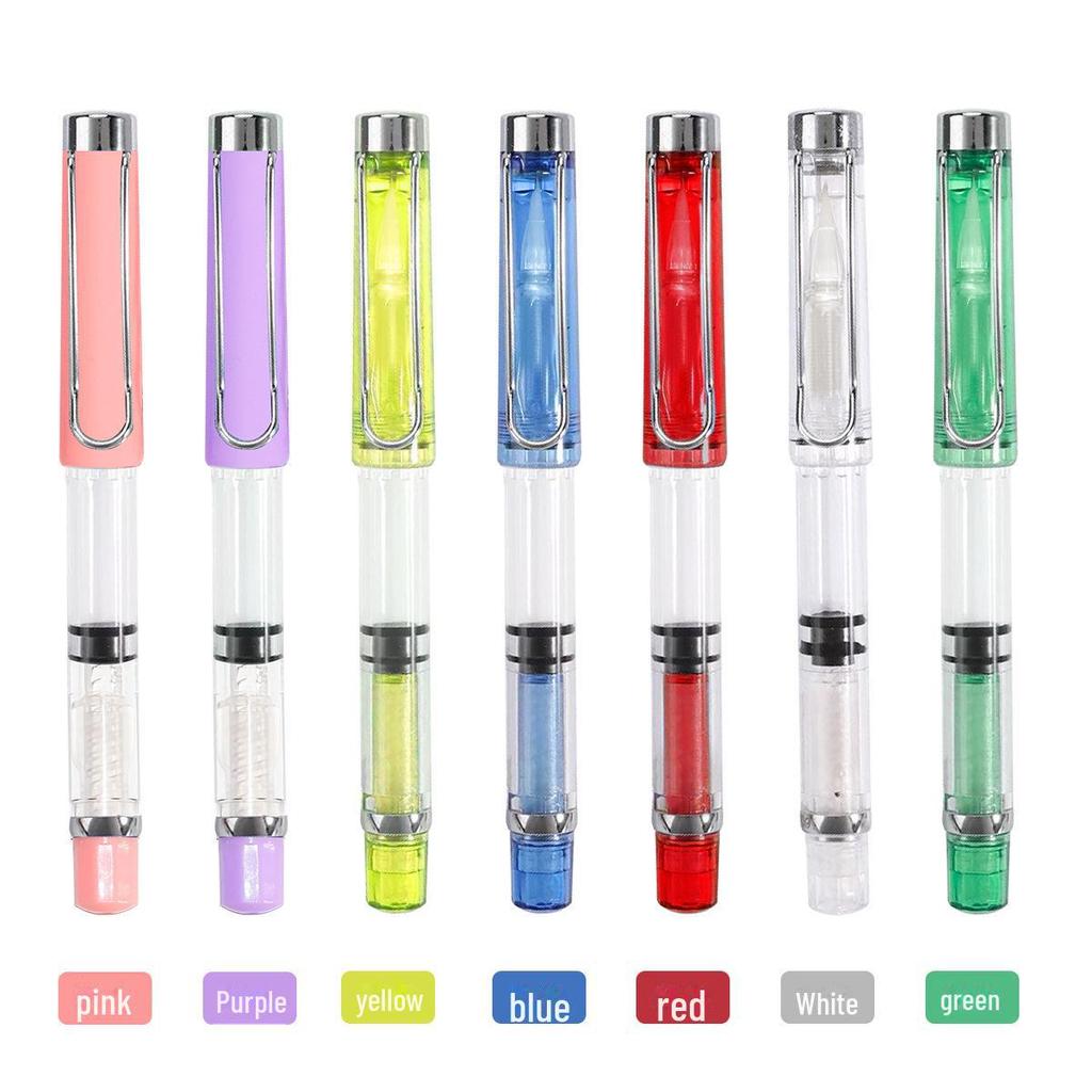 Portable Colored Calligraphy Brush Pen with Piston Fill – Soft, Refillable, Ideal for Script and Scripture Copying