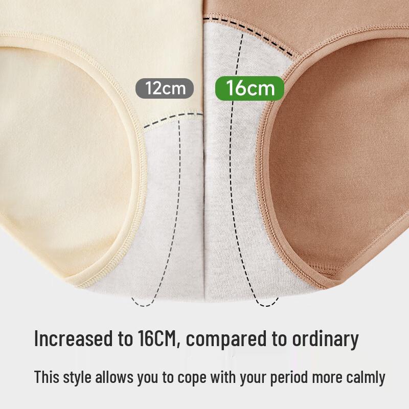 Mei Ya Ting Women's High-Waisted Anti-Leak Menstrual Underwear 3-Pack