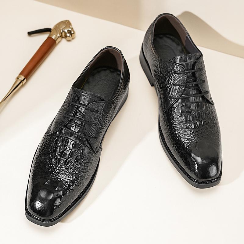 Classic Brand Men's Business Shoes High-end Banquet Men's Suit Dress Shoes Retro Brown Office Versatile Casual Leather Shoes