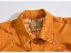 Korean Style Sleeveless Orange Denim Motorcycle Vest for Men