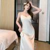 Elegant French Silk Backless Camisole Nightgown