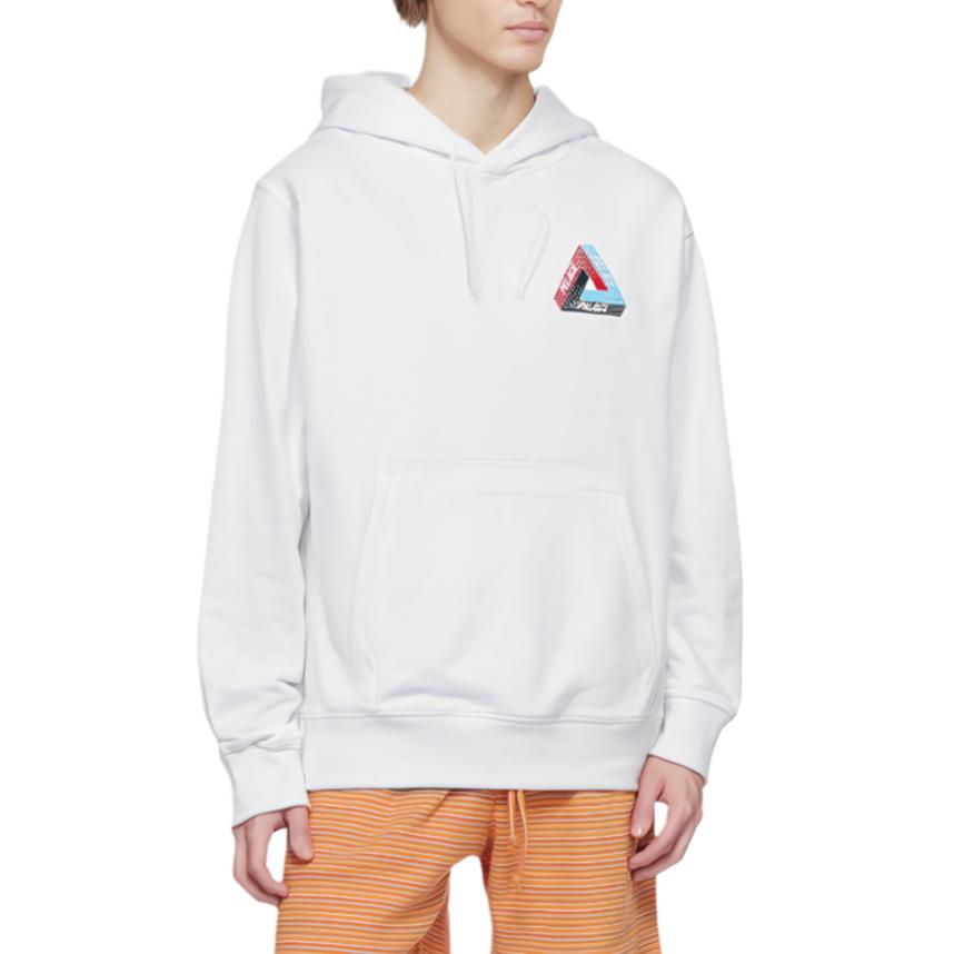 Palace Triangle Logo Hooded Long Sleeve Sweatshirt Unisex Tops White P19HD086