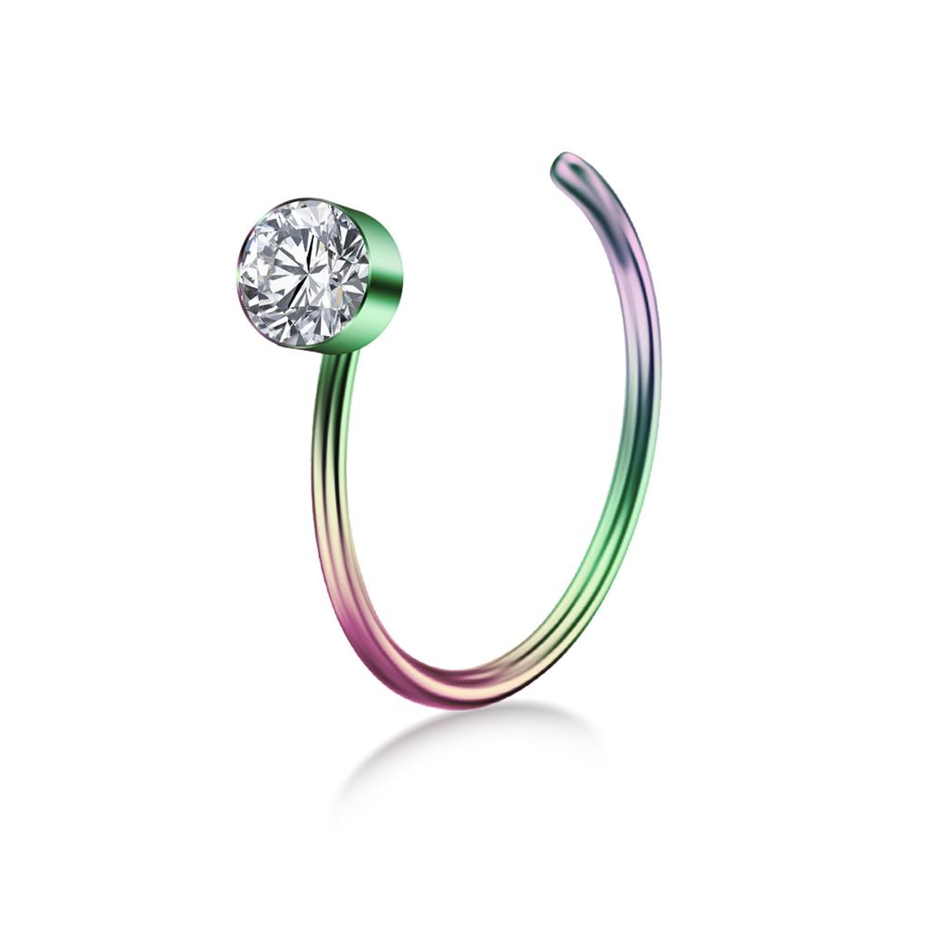 Colorful Inlaid Diamond Medical Stainless Steel Nose Ring Nose Clip Earrings Piercing Jewelry Manufacturer