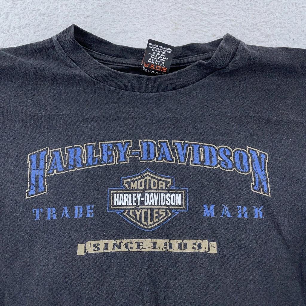 Vintage 90s Harley-Davidson T-Shirt M/L Black Manchester New Hampshire Biker USA