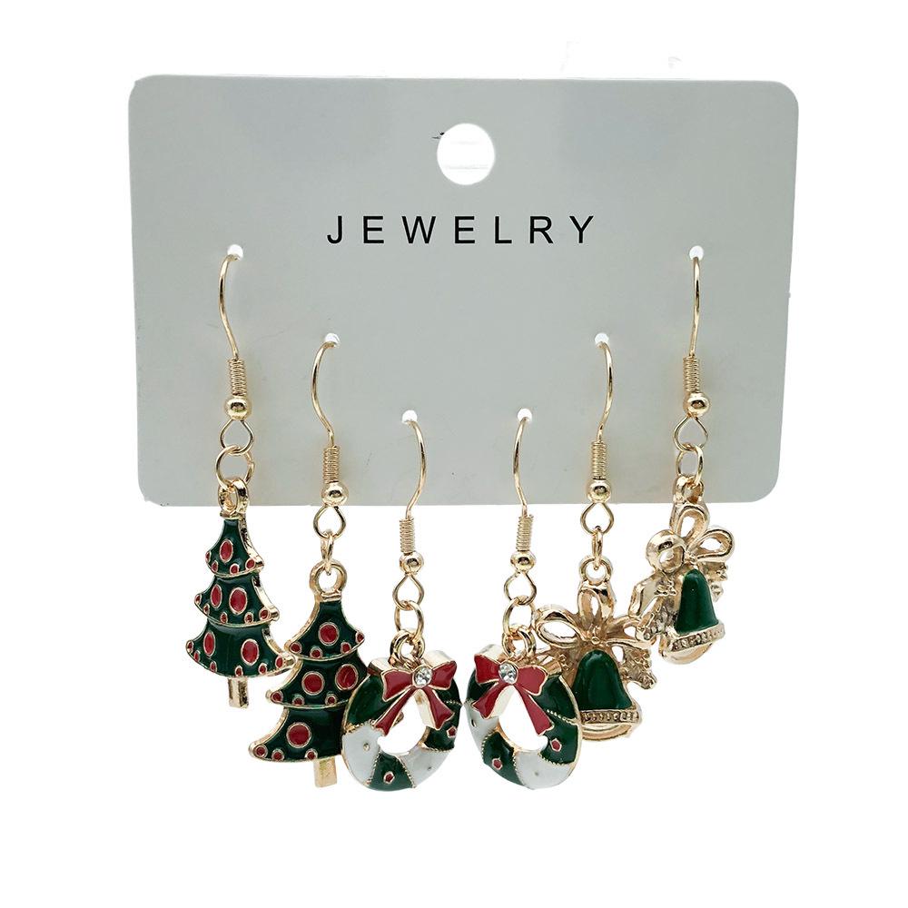 High-End Legierung Weihnachtsbaum Glocke Ohrring Set