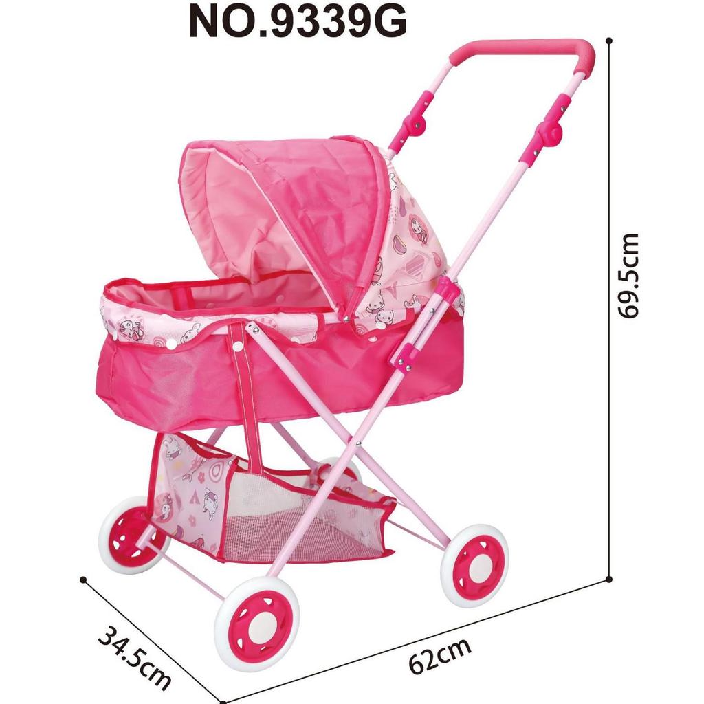 Children's Large Simulation Stroller Toy with Tray - Push Doll Stroller for Girls