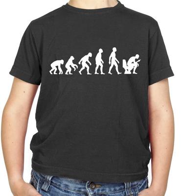 Evolution des Menschen Telefon auf der Toilette Kinder T-Shirt - Humor - Lustig - Soziale Medien