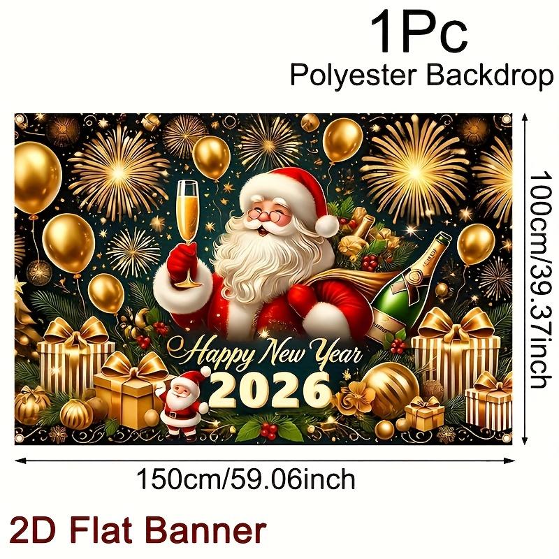 2026 Happy New Year Party Backdrop Banner Background New Year Celebrate Family Party Decoration Photo Background Decoration