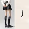 Women's Spring and Autumn Solid Color Black and Gray Patchwork Calf Socks, Slimming and Long Leg Socks, Student Trendy Socks