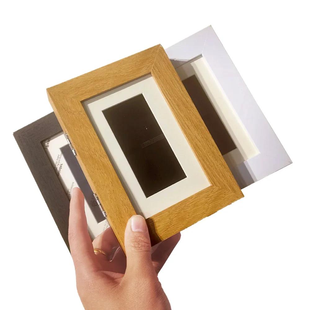 6 Inch Table Photo Frame Ornaments Hollow 3D Wood Wall Hanging Photo Frame Hiding Safe Private Money Box Picture Frame Albums