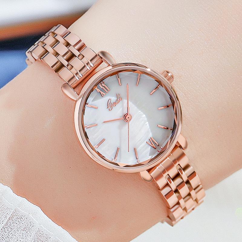 Fashion High-Value Steel Belt Quartz Watch Women S Light Luxury High-End Small Plate Stainless Steel Waterproof Watch