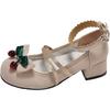 Designer Cute Women Mary Jane Shoes Elegant Butterfly-knot Leather Thick Heel Ladies Footwear 2025