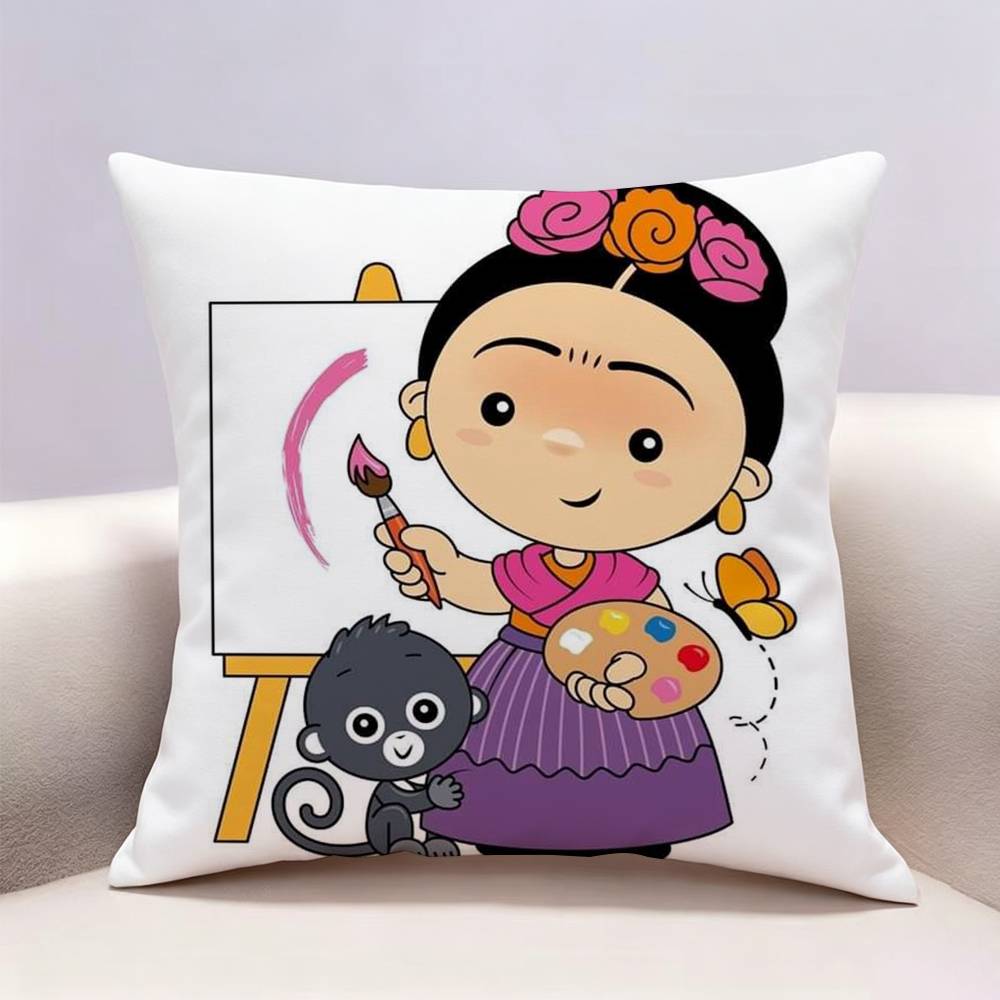 cute Art  FFrida Kahlo Doublesided print Pillow Case Cushion Cover Throw Pillow Case For Car Sofa