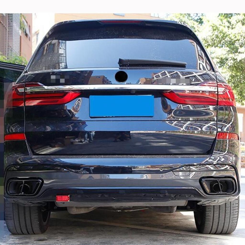 AMG Quad Exhaust Tailpipe Cover Trim For Mercedes-Benz C-Class C260L C180L C200L 2015-2026 Carbon Fiber Pattern Sporty Auto Tuning Accessory