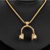 Free Fan DJ Music Headphone Shape Pendant Necklace Long Chain Men Women Hip Hop Jewelry Rock Headset Necklace Male Gift