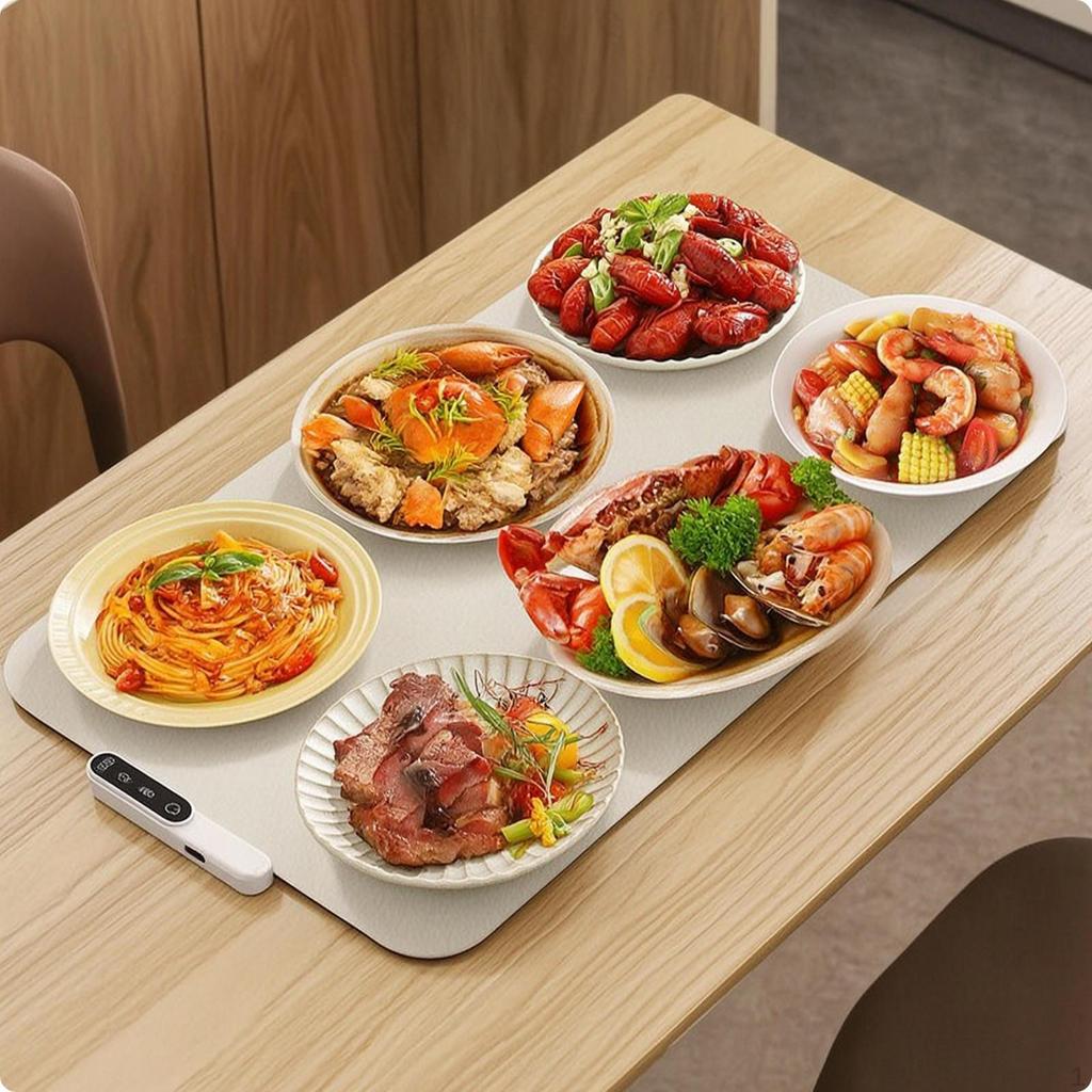 Food Warming Mat Foldable Silicone Appliance for Dining Table, Buffet, Party