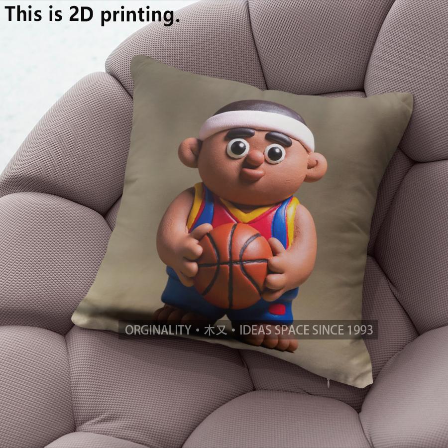 Cute Basketball Player Clay Style Throw Pillow Covers Pattern Cushion Cover Suitable for Sofa Bedroom Car Pillow Cover