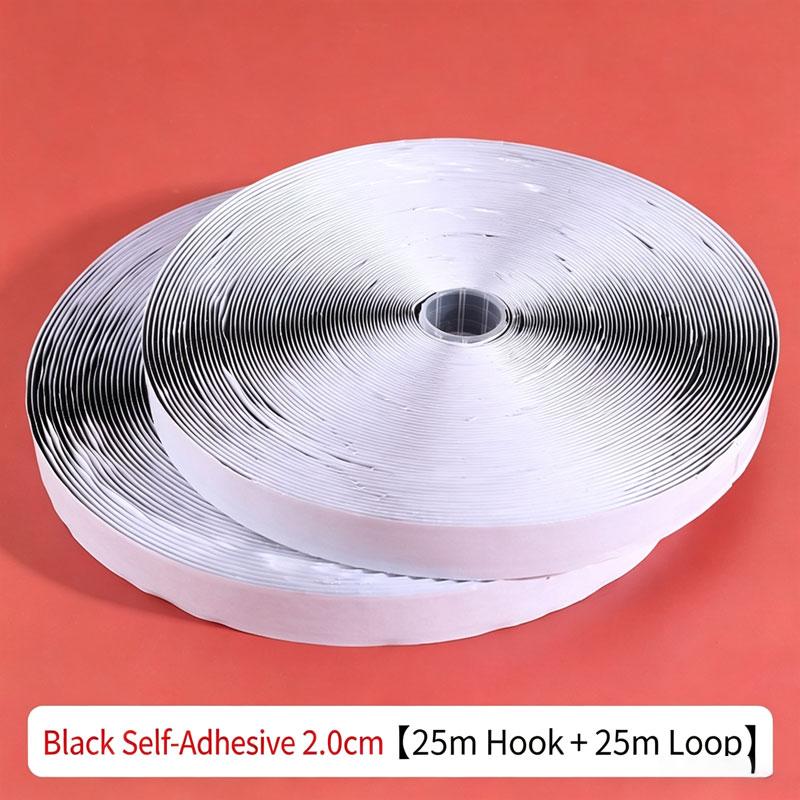 25M Strong Self Adhesive Hook and Loop Tape 20mm Nylon Magic Sticky Strips Fastener For DIY Home Apparel Sewing Supplies