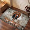 Tappeto in Velluto di Cristallo Personalizzato Harley-Davidson, Tappeto Morbido Antiscivolo con Testo Nome Personalizzato per Soggiorno Camera da Letto