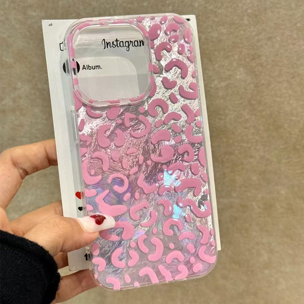 Vintage Pink Leopard Print Girls Women Phone Case for iphone 16 15 14 7 8 Plus 13 11 12 Pro Max X XS XR SE 2022 2020 16e Cover