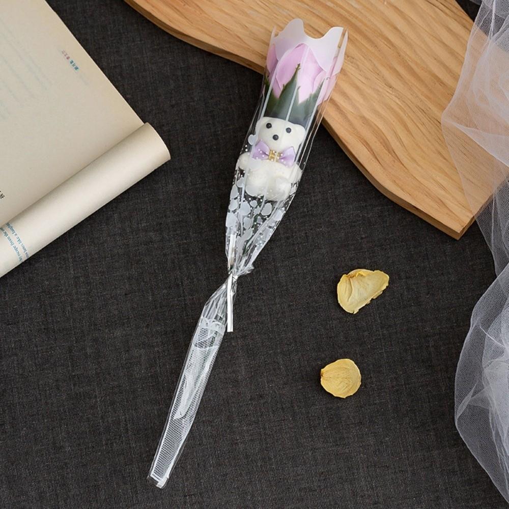 

Cute Single Lovely Bear Graduation Bouquet Soap Flower DIY Artificial Rose Flowers Cartoon Decoration Bear Valentine s Day Gift фиолетовый