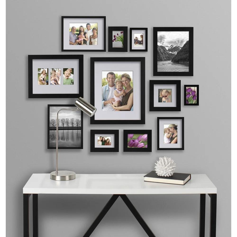 5x7 Picture Frame Set of 2 Tabletop or Wall Display Durable Wood Photo Frames Glass Included