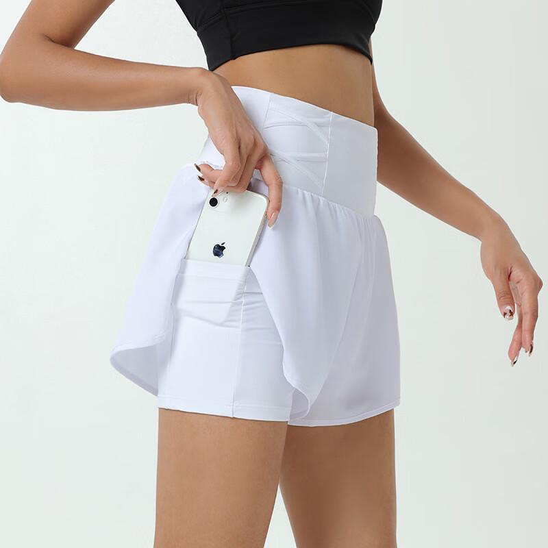 WEZHO Women's 2-in-1 High-Waist Anti-Exposure Sports Shorts