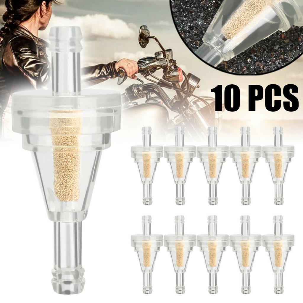 10Pcs/Set 1/4" Inline Clear Gas Fuel Filters Replacement 6mm Small Plastic Universal Motorcycle Gas Petrol Fuel Oil Filter Mini