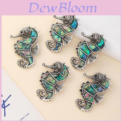 Sea Horse Animal Brooch Pendant With Shell Necklace For Women