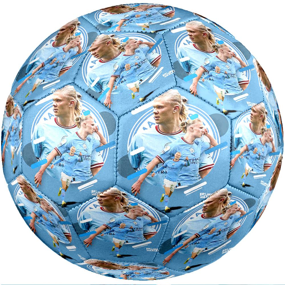 Erling Haaland Theme Soccer Ball Size 5 Soccer Ball Soft Touch Professional Training Football for Outdoor Sports