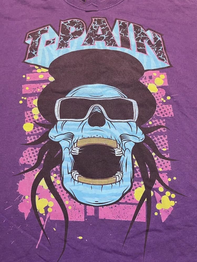 T-pain Concert Tour Skull Purple T Shirt Size S-5XL TT473 Unisex T-Shirt XXL