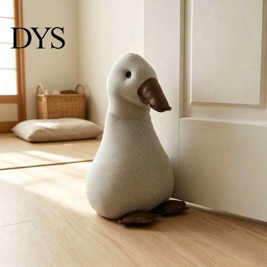 Decorative Door Wedge Fabric Duck Stopper, Non-slip Weighted Interior Holder Stop, Anti-collision Home Office Floor Stopper Bathroom Stop