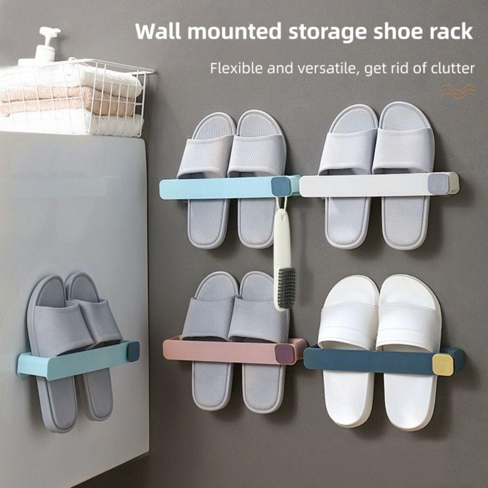 No Punching Bathroom Slipper Shelf Wall Mounted Flip Flop Shelf High Quality Shoe Rack