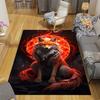 1pc Scary fox Print Design Area Rug - Soft, Anti-Slip, and Durable Gaming Room Decor for Bedroom